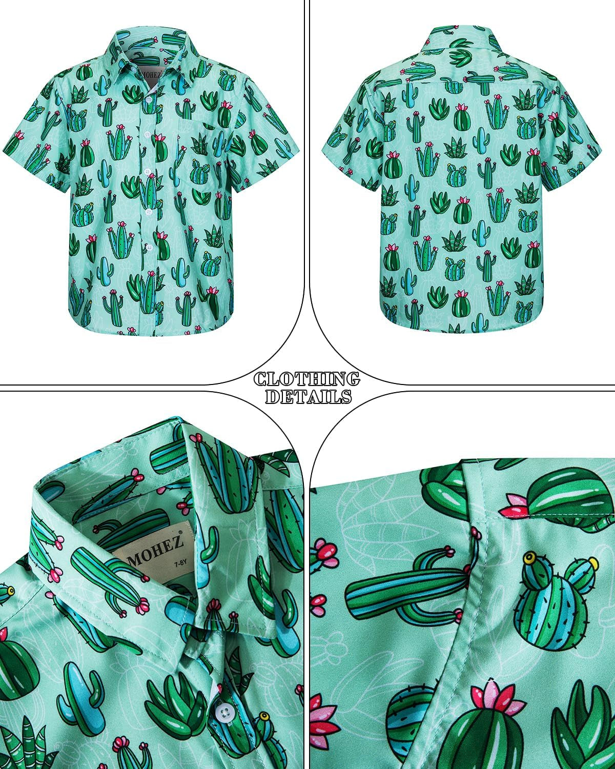 Boys Hawaiian Shirt and Short Set Summer Outfit Kids 2 Piece Festival Clothes Button down Shirts Clothes Set for Kids